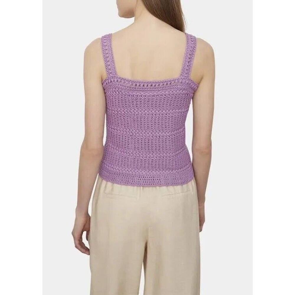 Vince Lavender Crochet Square-Neck Tank - Picture 5 of 10